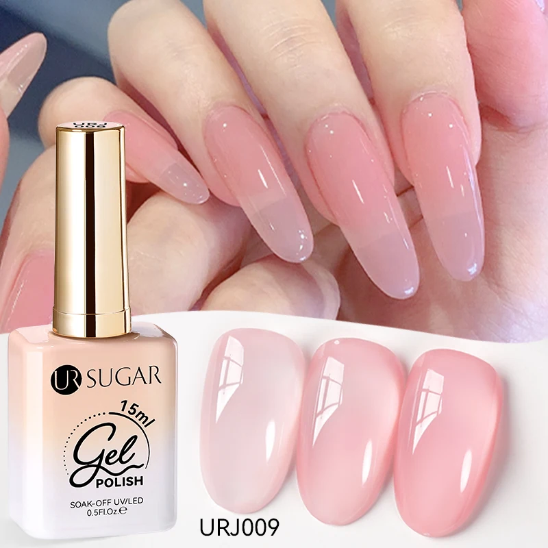 UR SUIKER 15 ml Jelly Gel Nagellak Zwart Rood Roze Kleur Semi Permanente Nail Art Manicure Losweken LED UV Gel nagellak