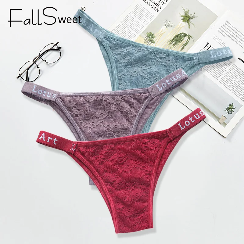 

FallSweet Sexy Women Panties Seamless Lace Panites Low Waist Solid Underpants Comfort Intimate Lingerie Female Underwear