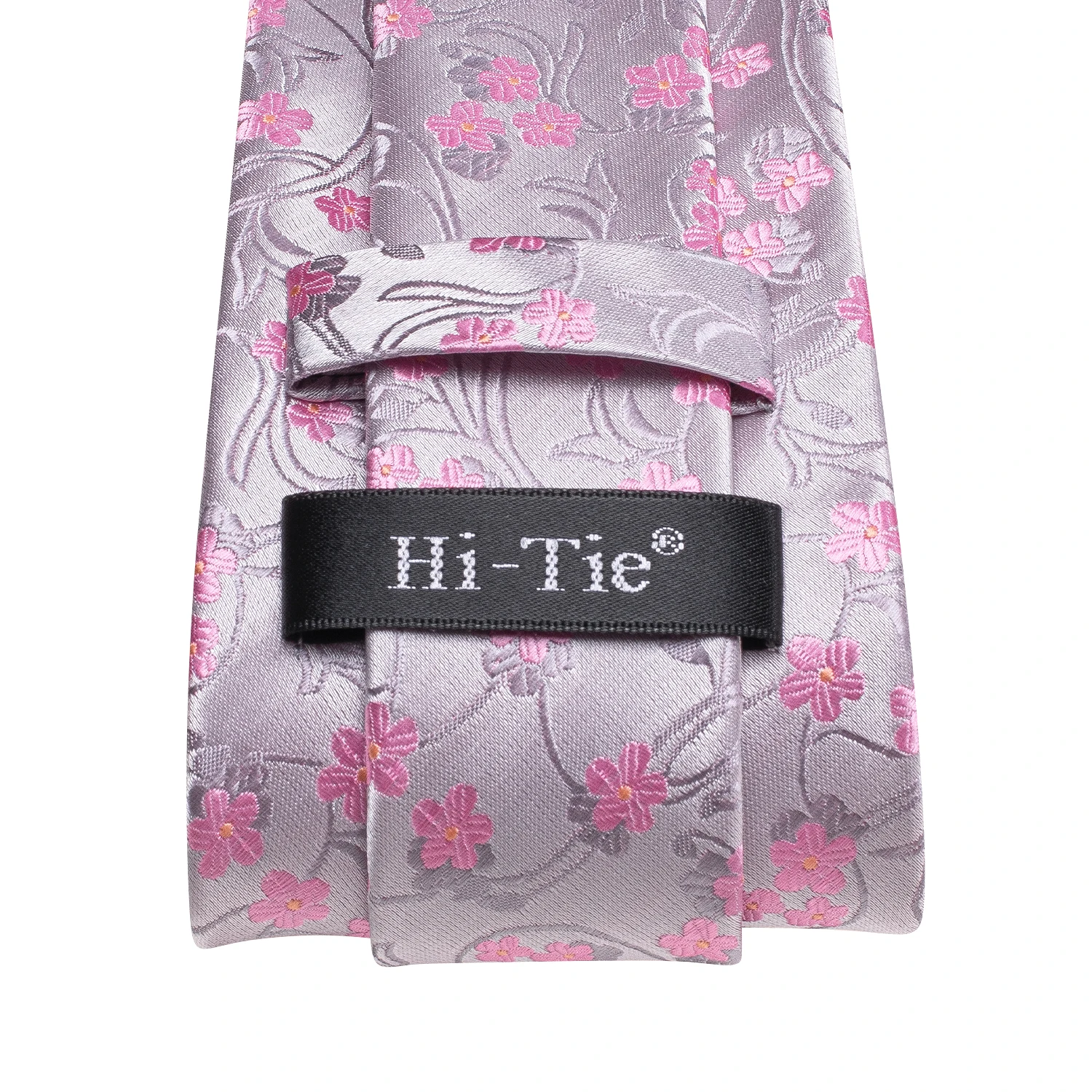 Pink Floral Men Tie Handkerchief Cufflinks Set Jacquard Necktie for Man Male Wedding Business Ties Formal Dad Husband Gift