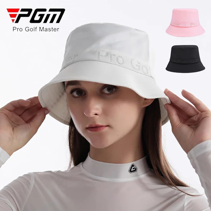 PGM Ladies Letter Print Golf Fisherman Caps Women Breathable Sunscreen Golf Caps Sweat Absorption Anti-UV Sun Visor Casual Hats