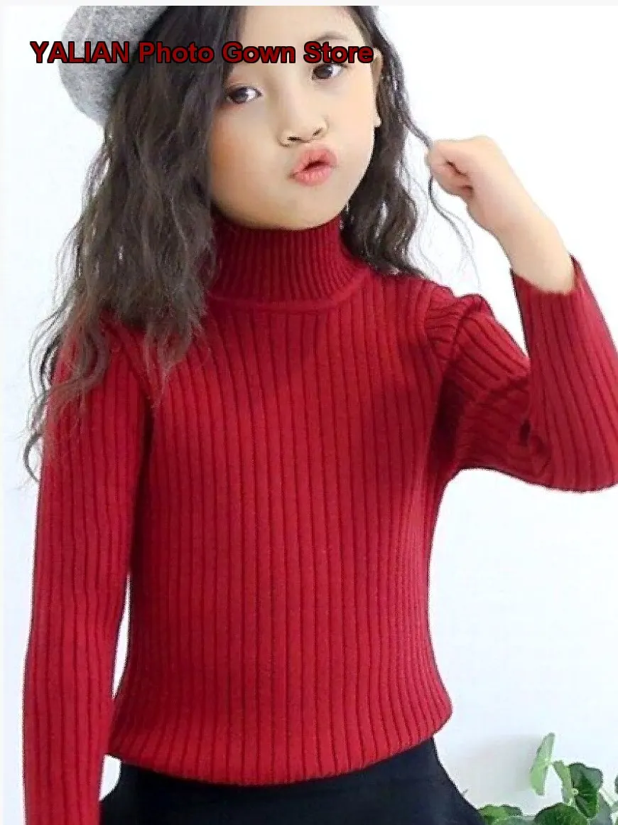 Kids Thin Knit Base Layer Top Boys Girls Older Kids Fleece Lined Stretchy Soft