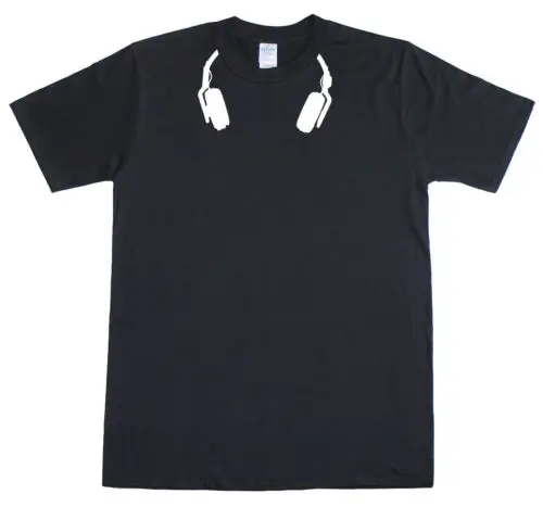 Auriculares Música Dj Turntablist Camiseta Del Algodón Holgada para Hombre