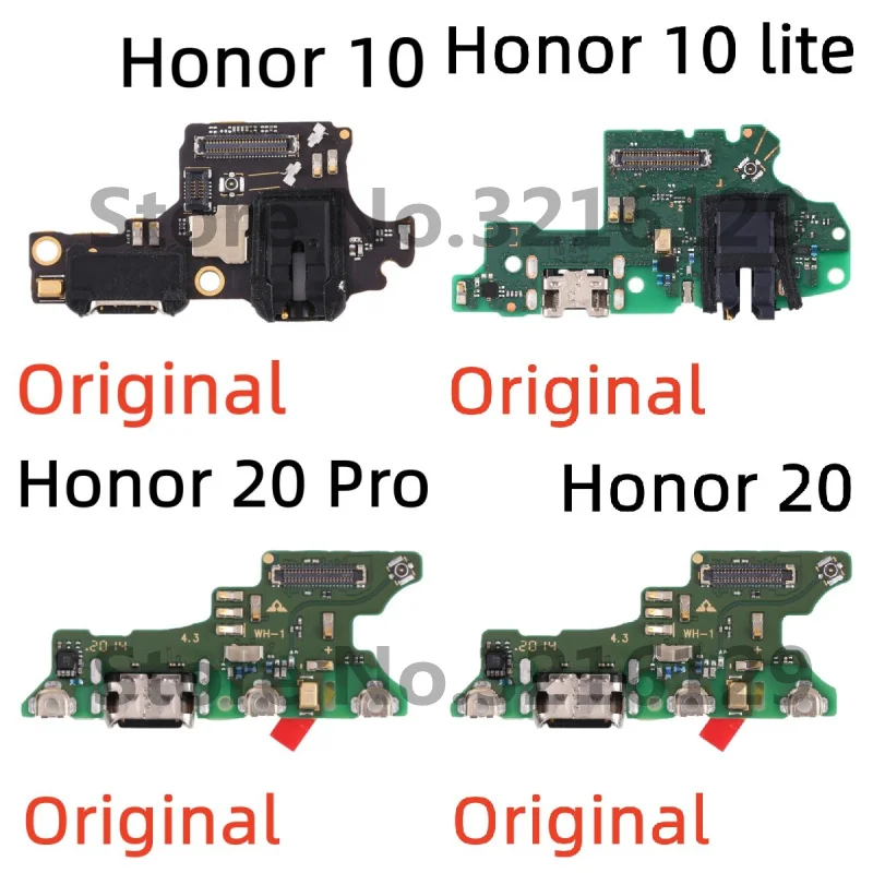 100% Original USB Charge Port Jack Dock Connector Charging Board Flex Cable For Huawei Honor 8 9i 9 Lite 10 20 Pro 20i 8c 8X Max