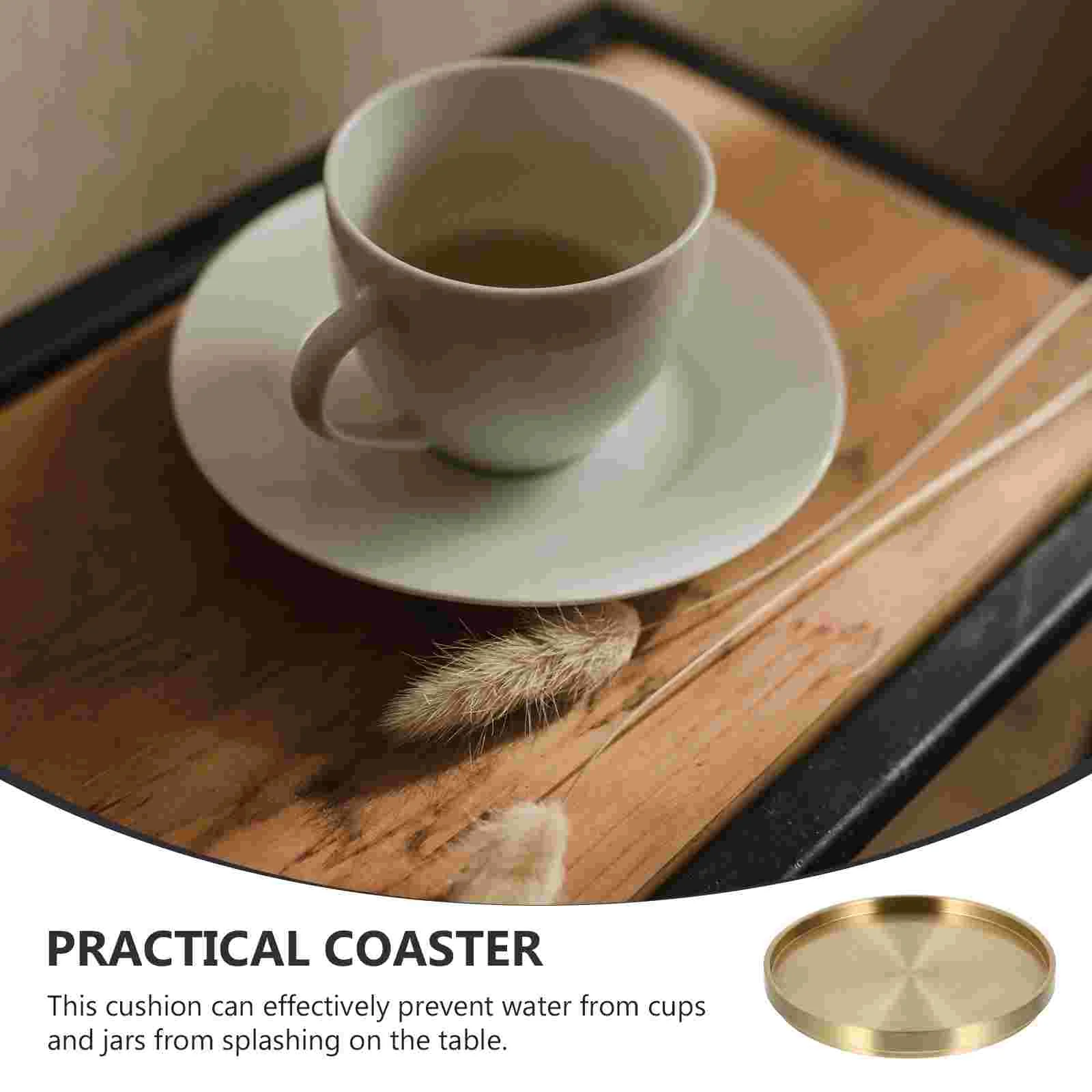 Cup Coaster Coasters Tea Mat Brass Drink Teacup Round Home Decorative Coffee Mats Cushion Pad Set Gold Cups Trivets Place Stand