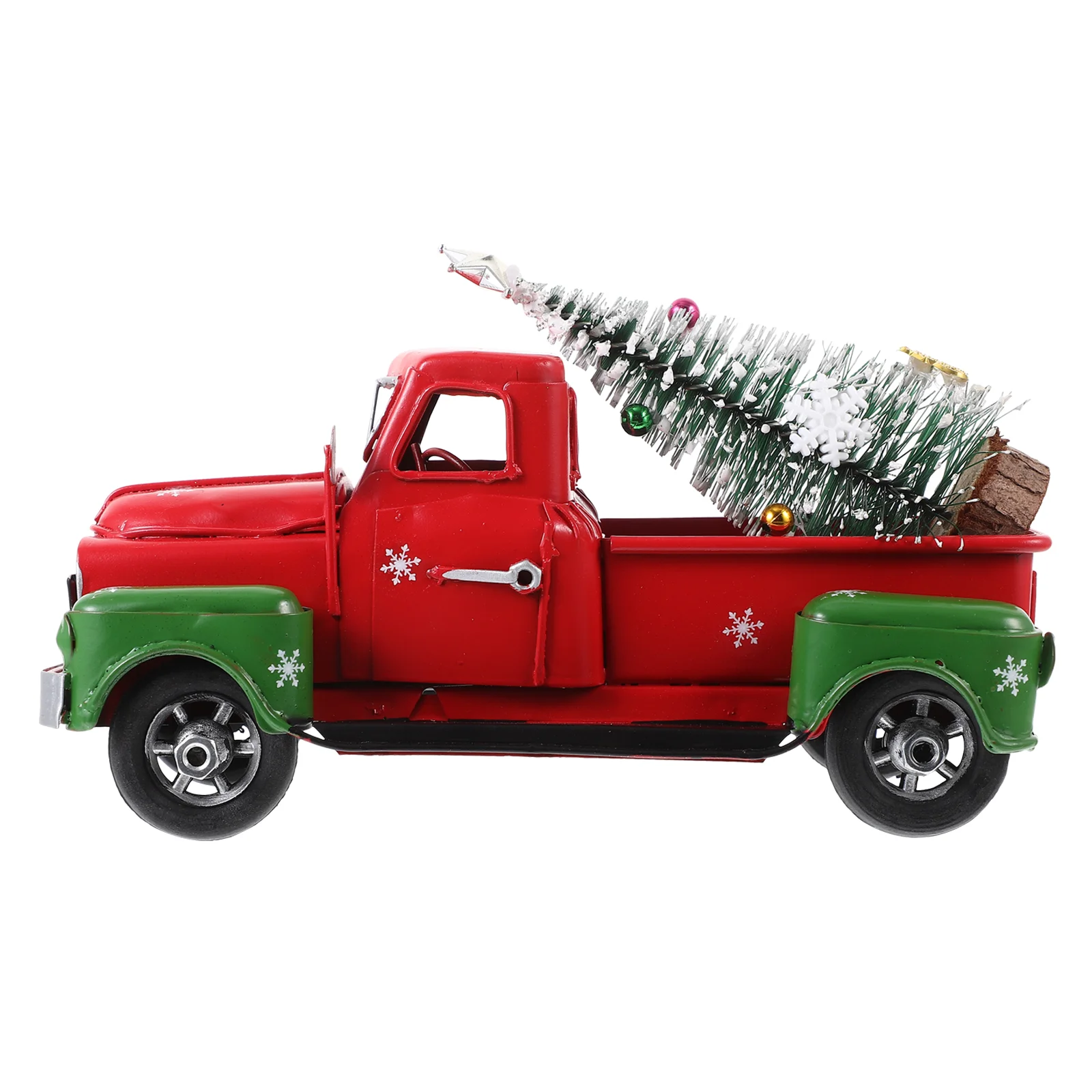 

Christmas Car Model Decorative Xmas Ornament Party Truck Table Vintage Desktop Supplies Retro Metal Red