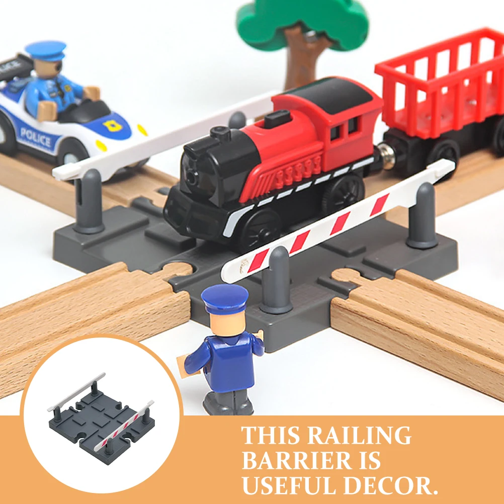 

Mini Train Road Block Set for Track Scene Decoration Realistic Design Safe Stable Material Easy Install Educational Craft Game