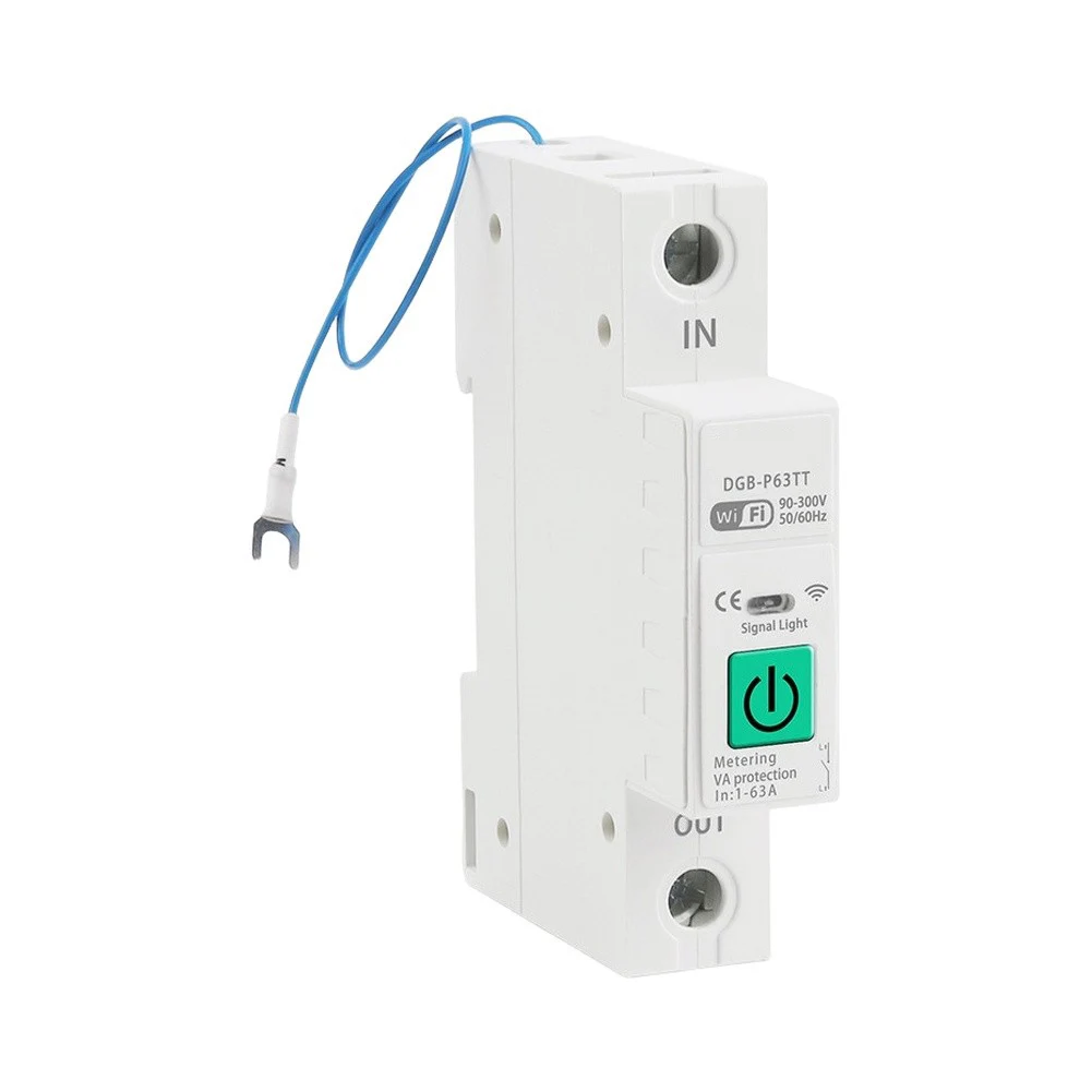 For Tuya ForSmart Circuit Breaker With Neutral Wire 63A WiFi Metering Switch Sharing Overload Over‑Temperature Protection Switch