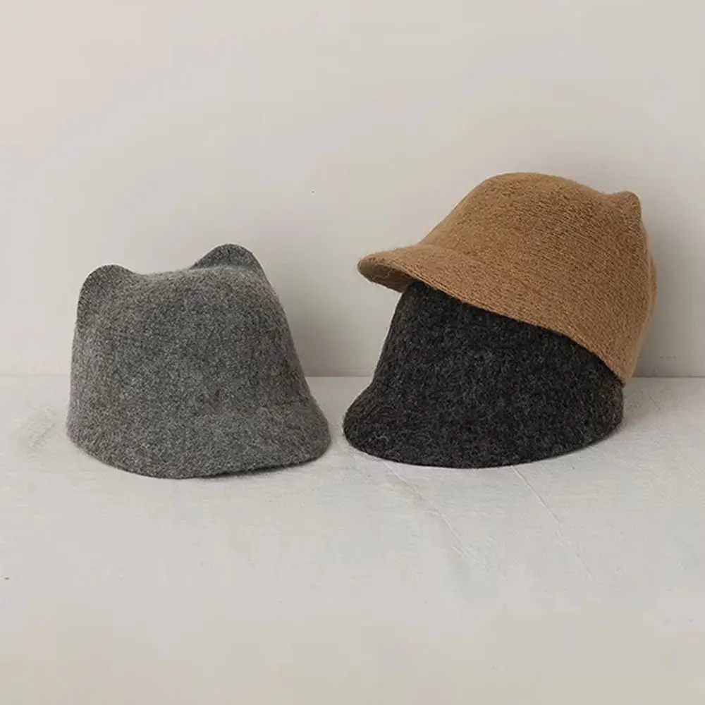 

Fashion Wool Wool Equestrian Hat Solid Color Breathable Sunshade Visors Soft Adjustable Knitted Hat Winter