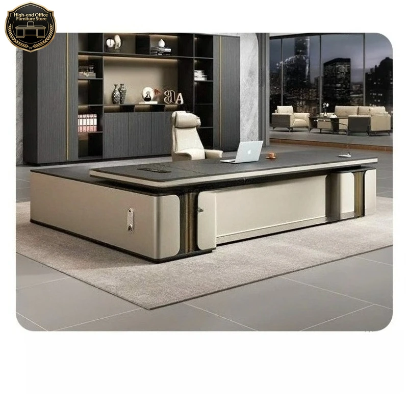 A55 Gaming L Shaped Tables Boss Computer Desk Double Cabinet Writing Filing Office Table Chair Standing Study Sedentary Furnitur