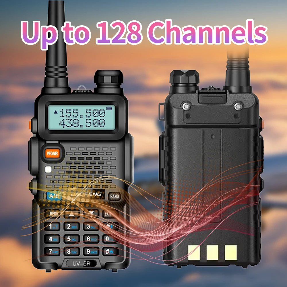 عالية الطاقة UV-5R 5 واط/8 واط Baofeng اسلكية تخاطب ثنائي النطاق VHF UHF FM طويلة المدى 128CH 1800 مللي أمبير المحمولة المحمولة اتجاهين أجهزة الراديو #6