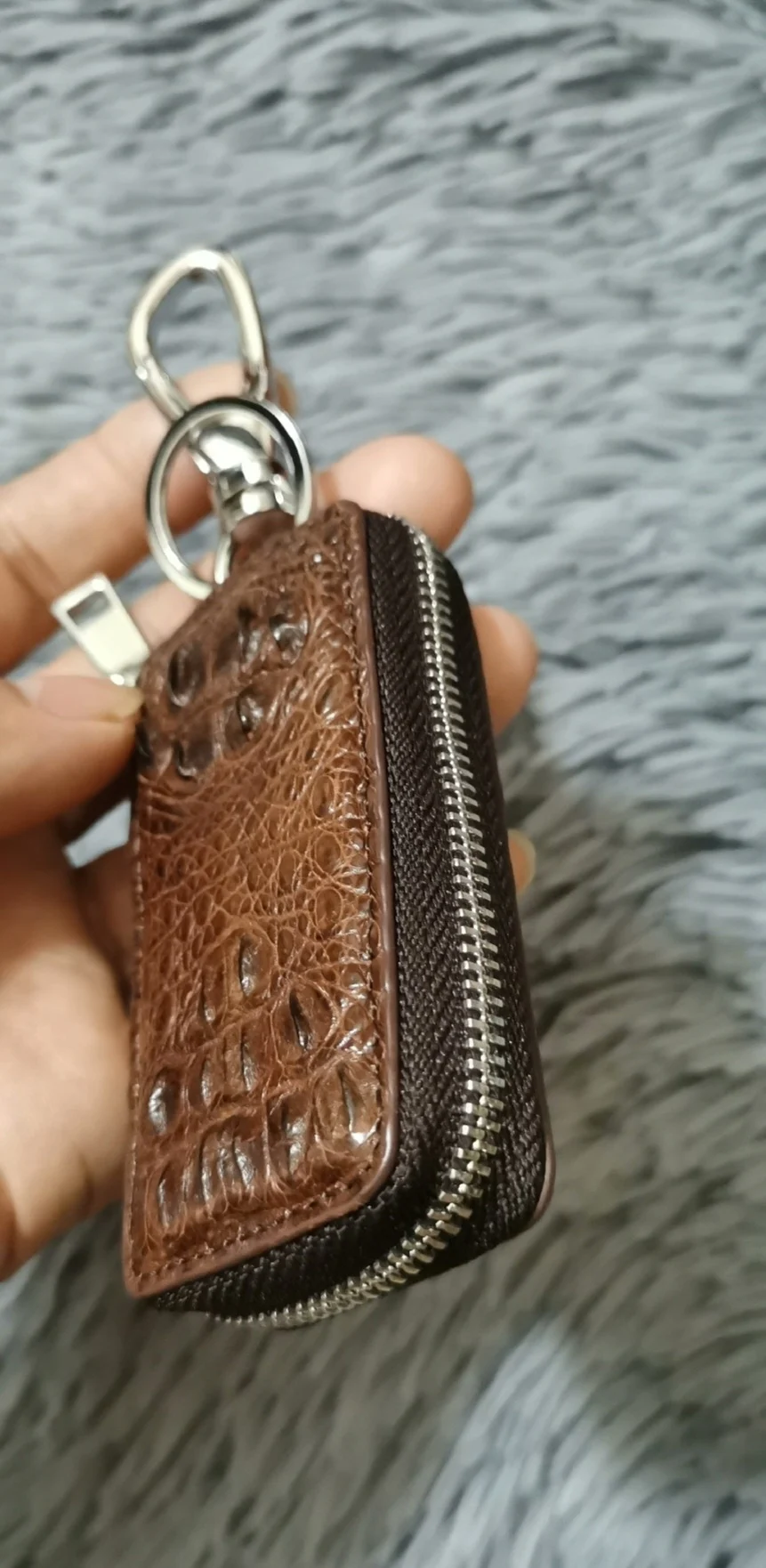 2025 New Crocodile Leather Business Men's Car Key Bag Fashion Genuine Leather Car key Case For Man Brown Car Key Holder 45