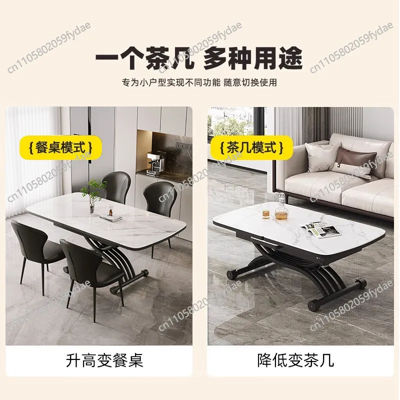 table can be lifted and lowered folding pull table dual-purpose mobile household small apartment steel frame multi-function