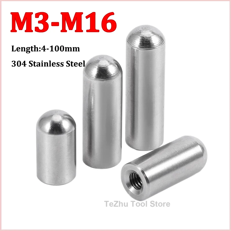 M3-M16 304 Stainless Steel Internal Thread Round Head Cylindrical Pin Internal Thread Perforated Positioning Fastener Hollow pin