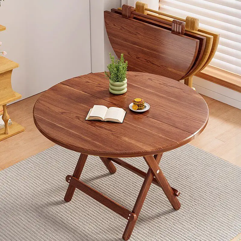 Mini Round Foldable Table Portable Small Desk For Household Dining Balcony Tea Camping Simple Indoor Outdoor Multi Use Table