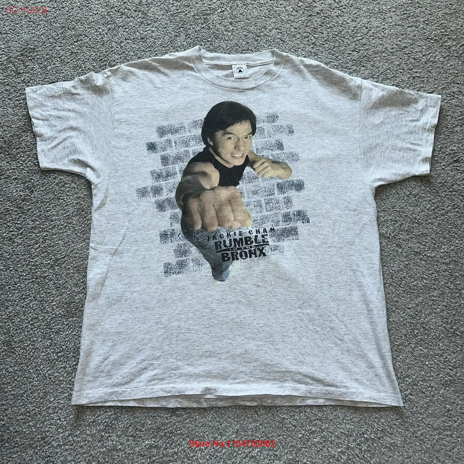 Vintage 90s 1996 Jackie Chan Rumble In The Bronx Movie T Shirt Mens Size XL vintage Washed Stretched Comfortable streetwear
