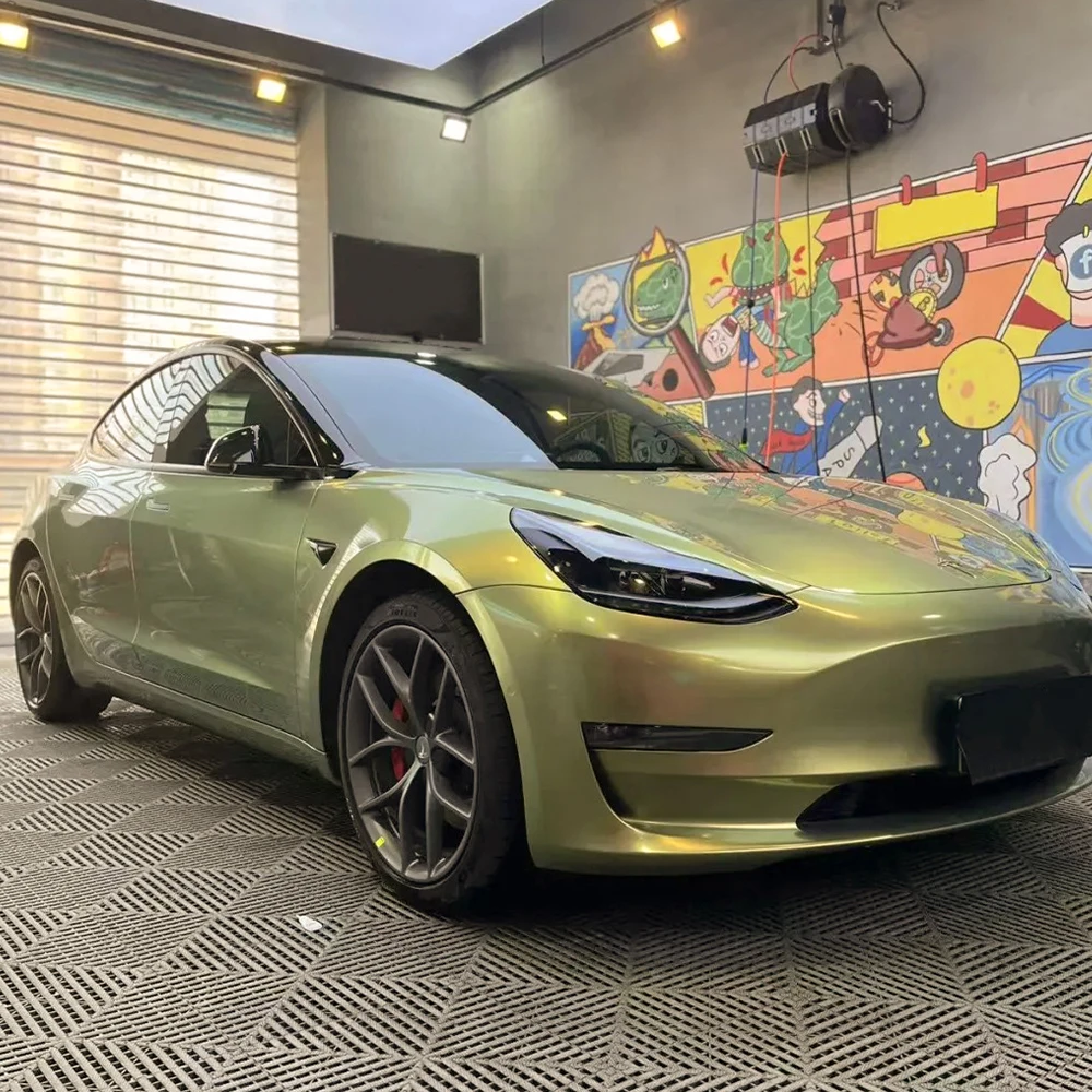 سيارة التفاف الفيلم الحضرية الخيزران Chromaflair السيارات ملصق فقاعة الحرة PET ملصق الفينيل فيلم اكسسوارات السيارات الداخلية الخارجية