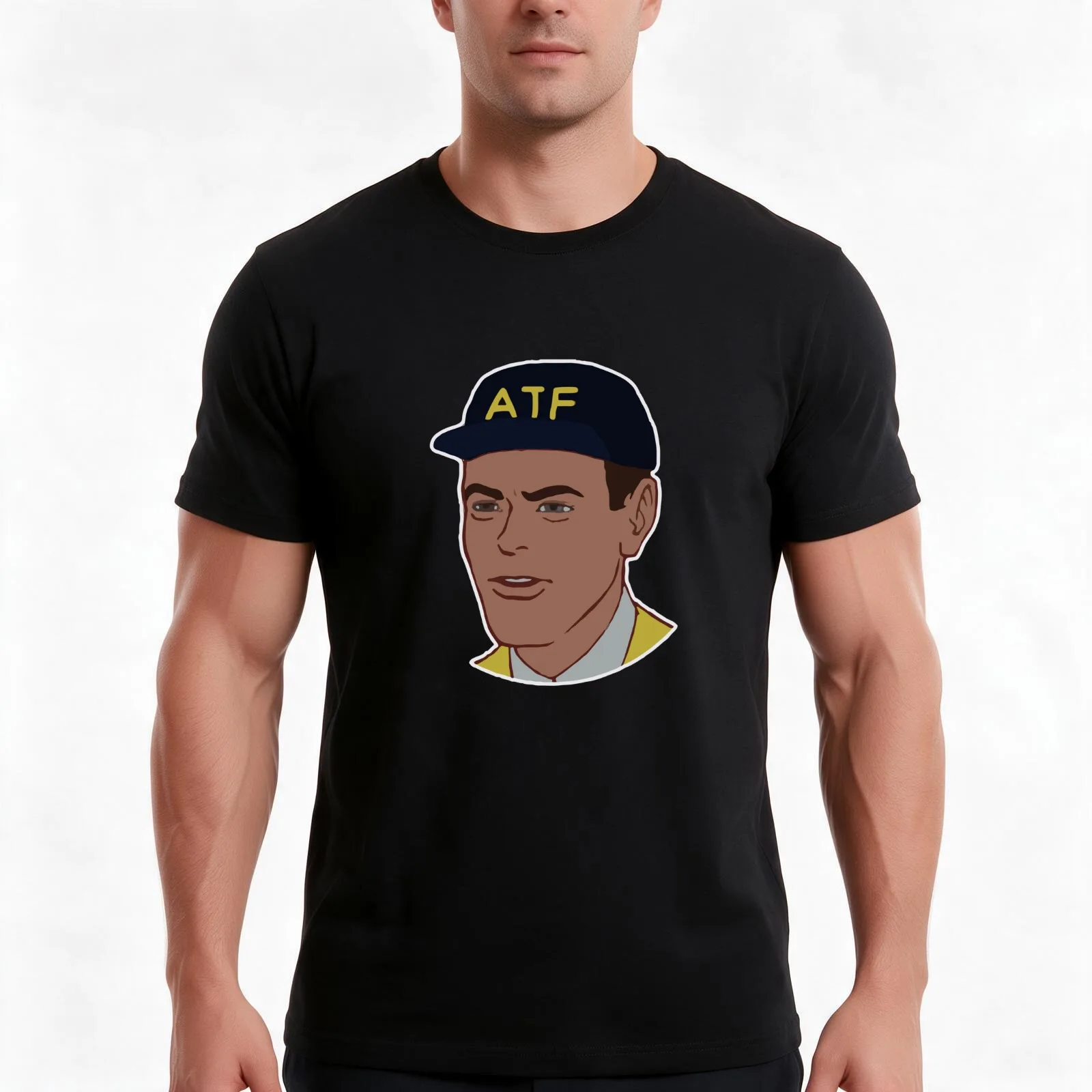 ATF GUY T-Shirt Summer Casual Cotton Tee Oversized Streetwear Tops Vintage Graphic Print Loose Fit Short Sleeve 100% Cotton