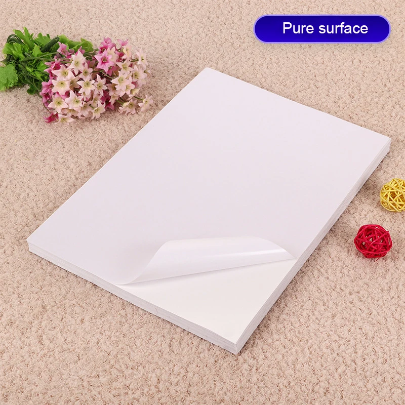 A3 A4 carta adesiva satinata di seta colore bianco adesivo per etichette forte adesivo stampa Laser serigrafica plastica impermeabile