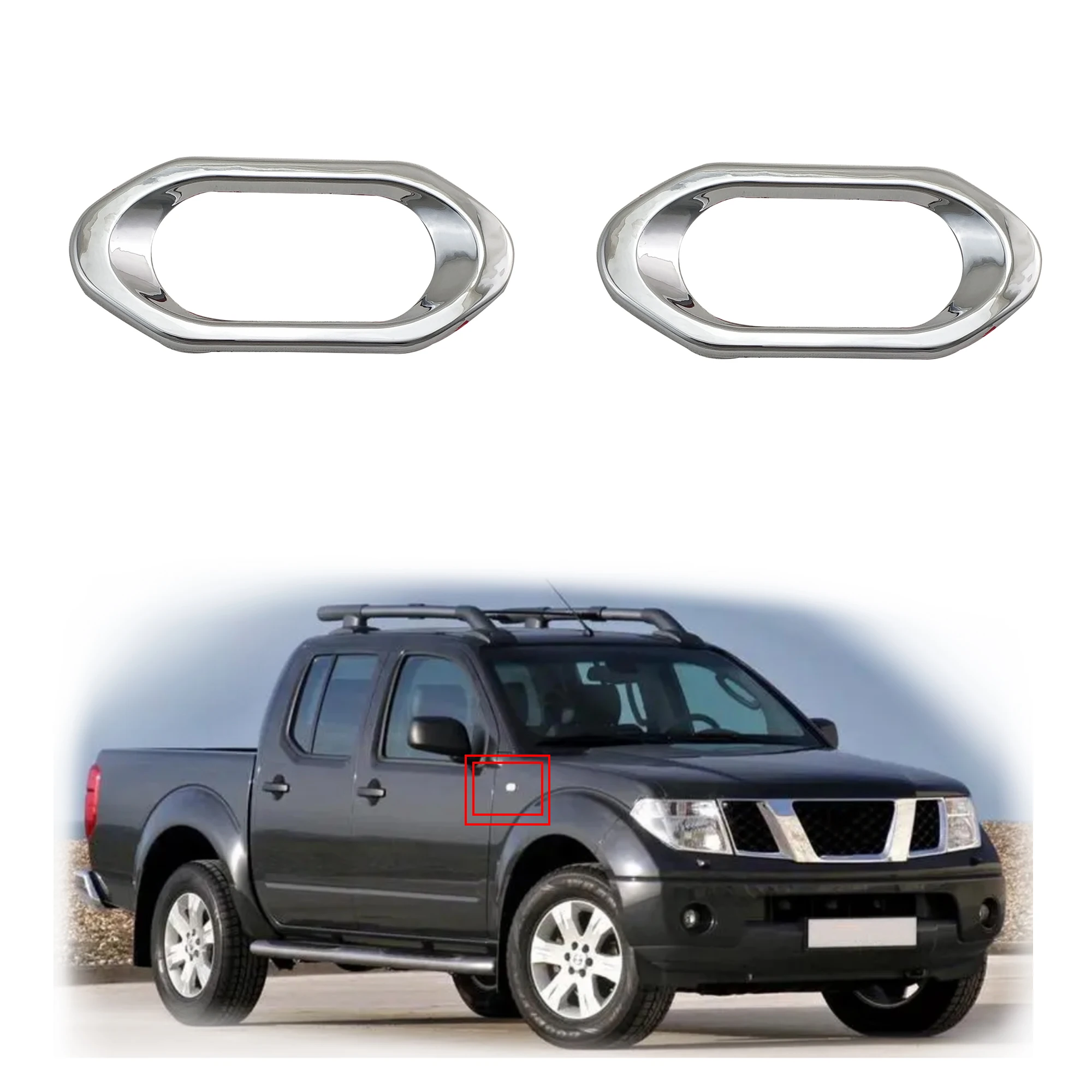 

Yoyo Car ABS Chrome Accessories Plated Side Lamp Cover Trim Paste Style For Nissan Frontier Navara D40 2007 2008 2009 2010 2011