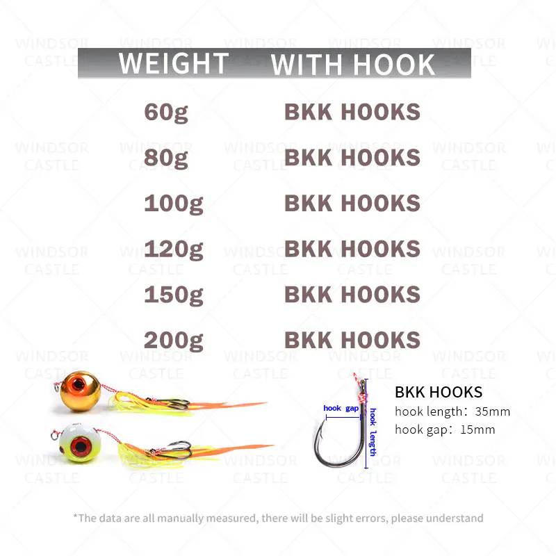 5pcs 60g 80g 100g BKK Tai Rubber Skirts Hooks Tenya Inchiku Jig Lure Set Sliding Snapper Kabura Sea-bream Jig Head Fishing