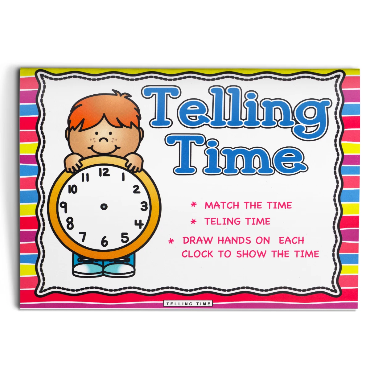 Telling Time Practice Workbook for Kids, Fun Clock Exercises, Help Kids Understand Hours & Minutes
