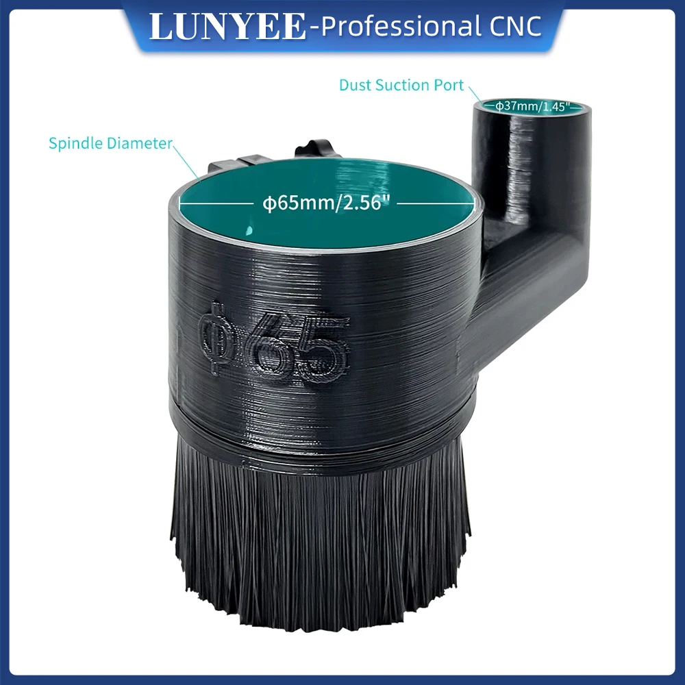 LUNYEE Spindle Brush 52mm 65mm 80mm Dust Collector Dust Cover Brush For CNC Spindle Motor Milling Machine Router Brush Cleaner