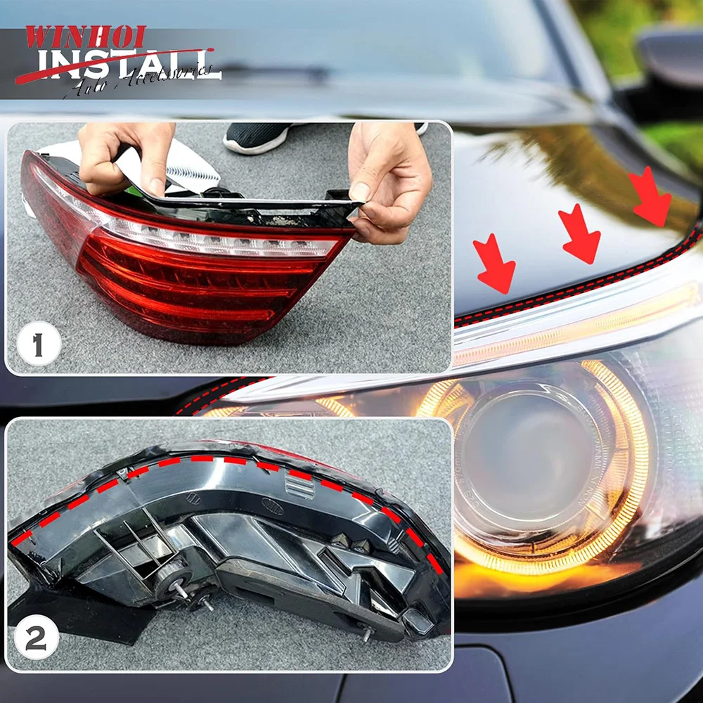 4m Butyl Sealant Tape Car Headlight Butyl Rubber Seal Strip for Installing Car Part, Windows, Doors and Windshield Sealing