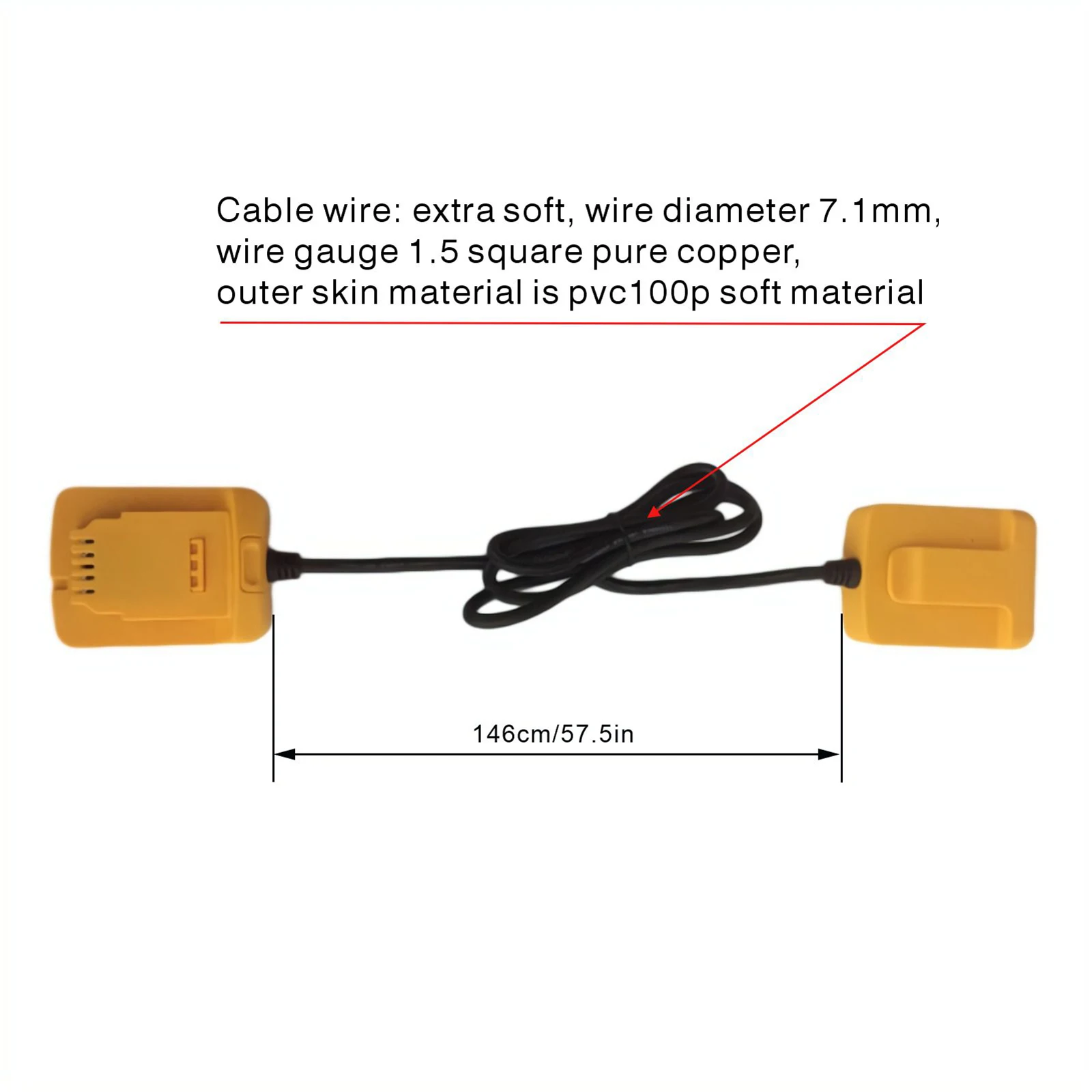 For Power Tools Battery Lightweight Extension Cord Converter for DCB Series 20v-Li-ion Batteries to DCB Series 20v Lithium Tools