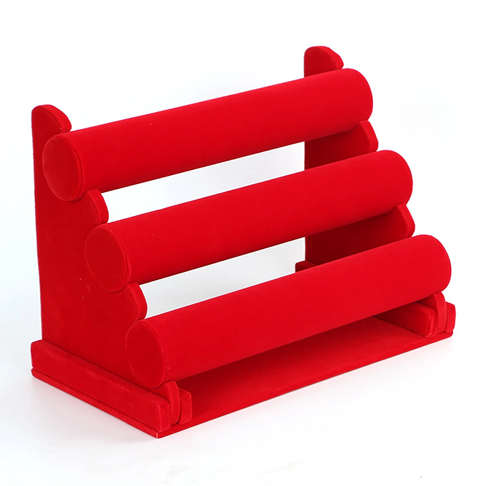 

3-Tier / 5-Tier Velvet Jewelry Organizer Stand – Removable Bars for Bracelets, Bangles, Necklaces, Watches & Scrunchies
