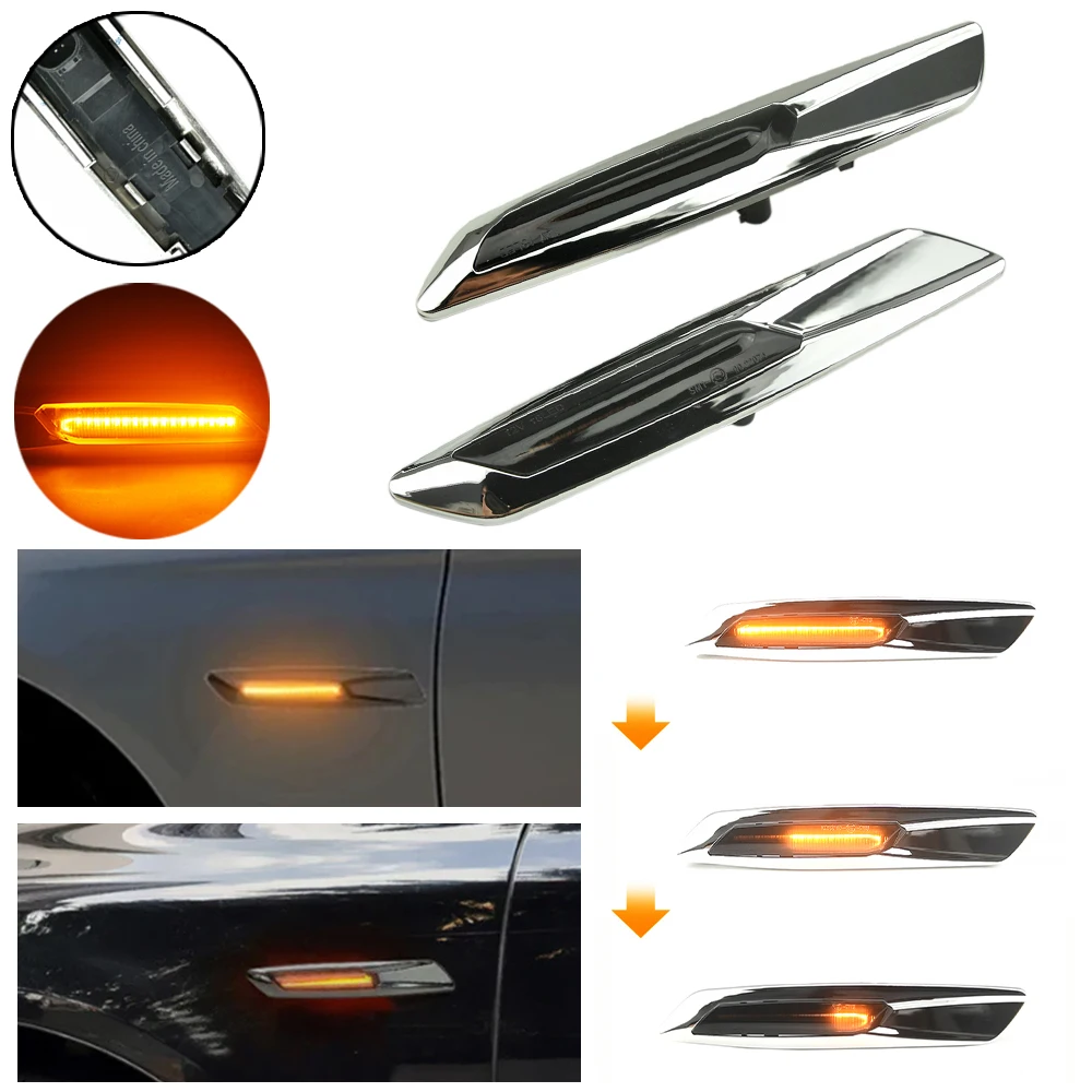 

Flashing Sequential LED Turn Signal Side Marker Light For BMW 1 3 5 Series F30 E90 E91 E92 E93 E46 E60 E61 For BMW F10 F11
