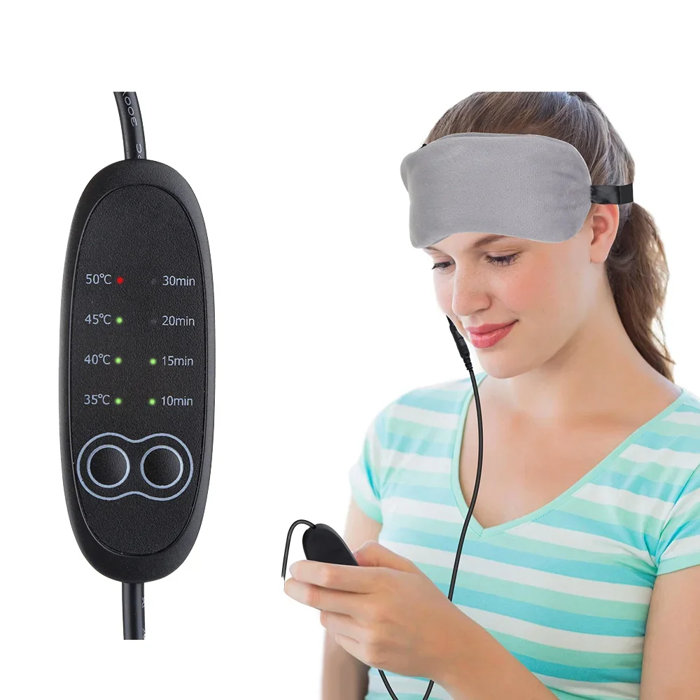 USB Hot Steam and Gel Cold Compress Eye Patches Massager Electric Heated Eye Mask For Sleeping fast shipping