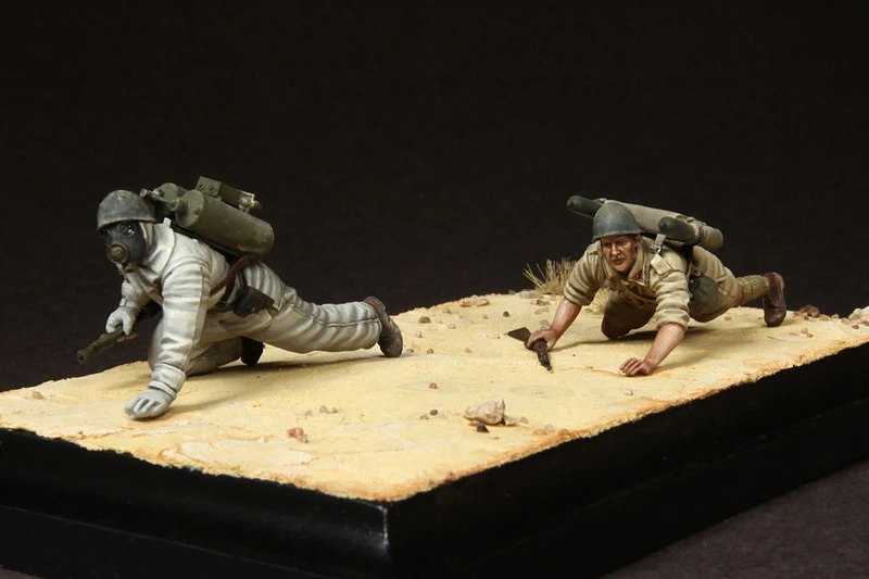 Figurine modèle GK en résine 1/35, 2 figurines, kit non assemblé et non peint
