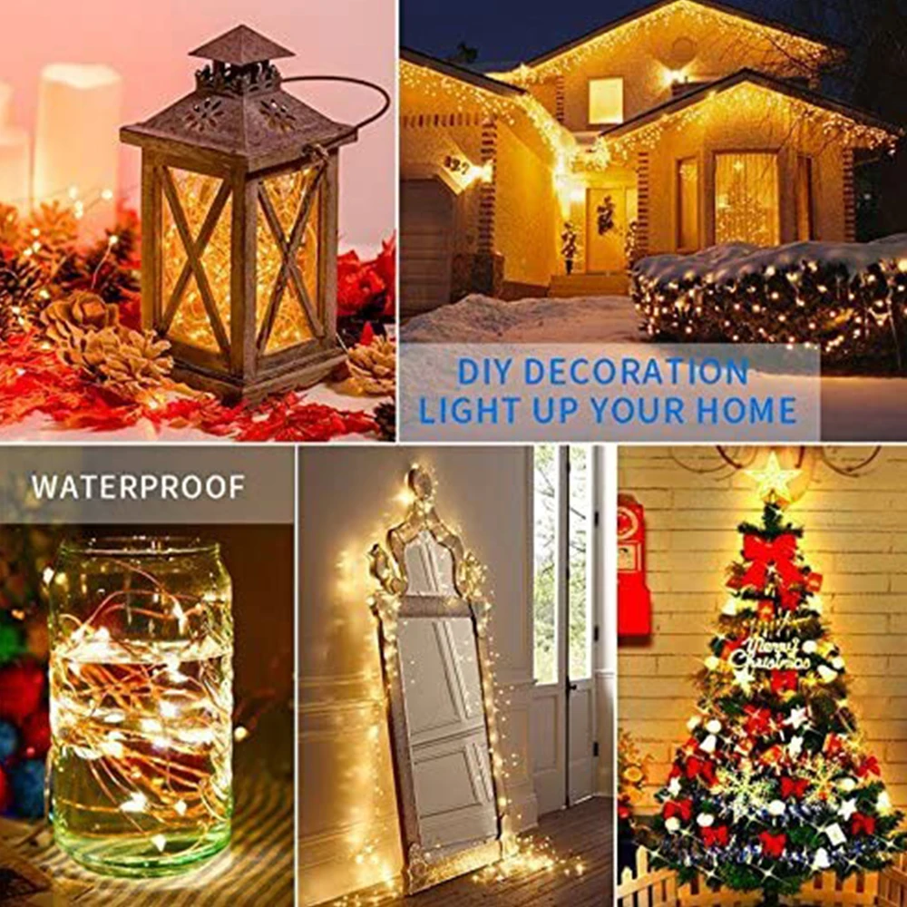 Led Fairy String Lights USB Battery Operated Outdoor Waterproof Christmas Garland Copper Wire For Wedding Party Home Room Decor