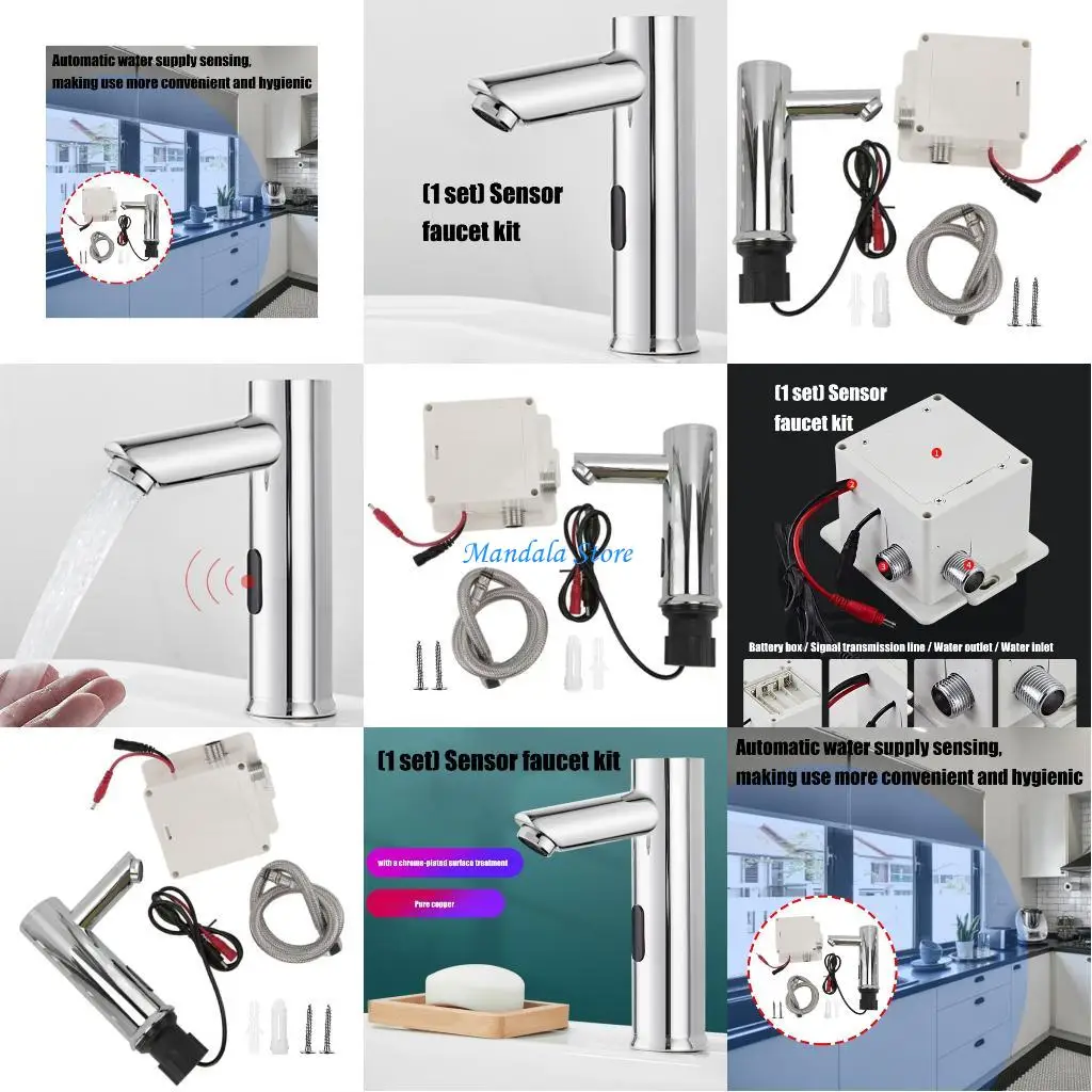 

U2JC Not Touch Faucets Installation set Hygienic Automatic Faucets Set Contactless Water Tap Upgrades for Sink & Countertops