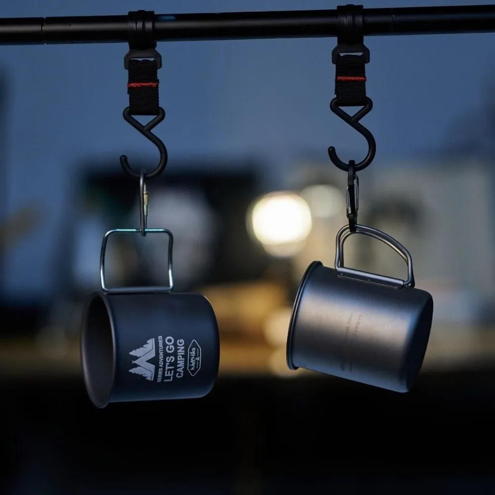 

Convenient 300ML Camping Water Cup with Foldable Handle Lightweight Camping Mug Aluminum Alloy Coffee Mug Tea Beer