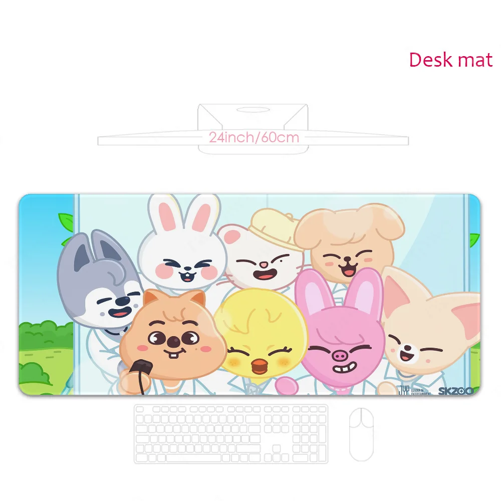 Kpop Stray K-Kids S-Skzoo Mousepad Gamer Mouse Pad Size For Office Long Table Mat