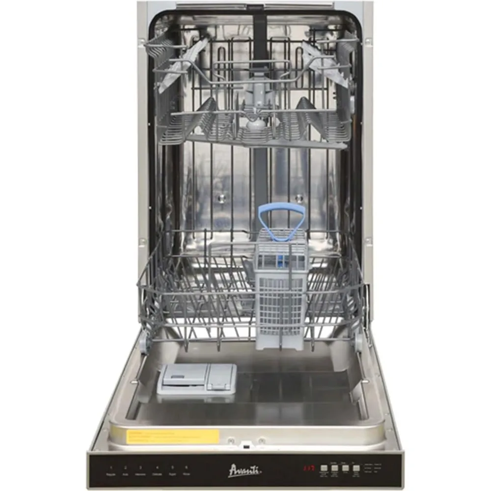 Dishwasher 18-Inch Built in with 3 Wash Options and 6 Automatic Cycles, Stainless Steel Construction