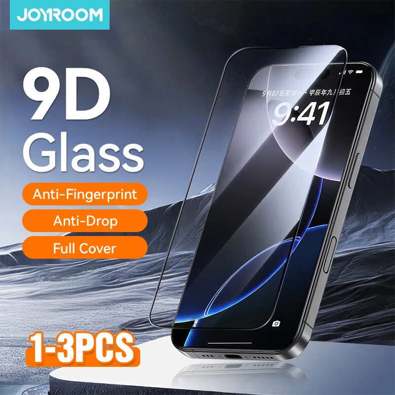 

Joyroom 1/2/3pcs 9D Glass For iPhone 17 Pro Max HD Screen Protector Full Screen Tempered Glass Film For iPhone 11-17 Series