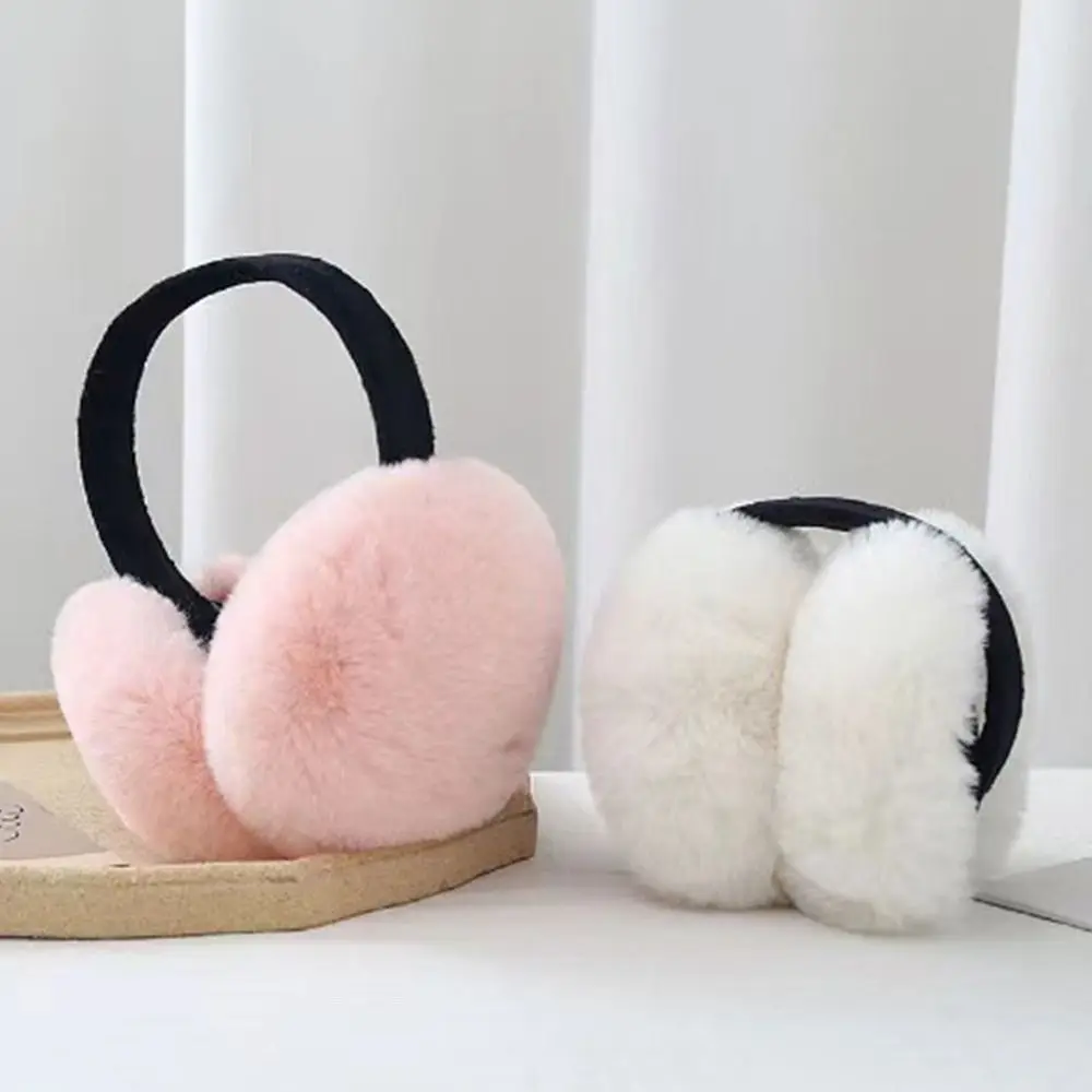 Cartoon Foldable Warmth Eartips Rabbit Hair Adjustable Warm Ear Cushions Plush Gift Earshield Students