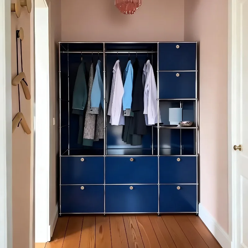 Bedroom wardrobe light luxury free combination large capacity clothes rod locker