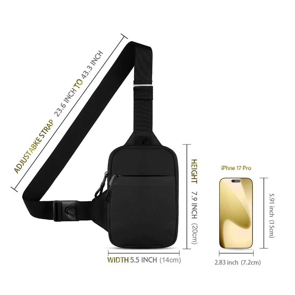Mini Chest Bag for Men Women Casual Sling Shoulder Crossbody Pack Nylon Waterproof for Outdoor Running Cycling Travel Phone Bags