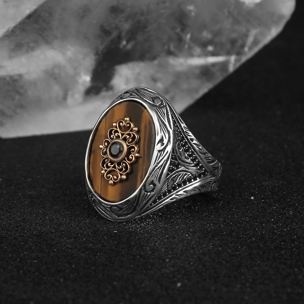 

Tiger's Eye Gemstone 925 Sterling Silver Ring