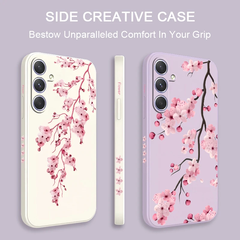TPU Soft Phone Case For Samsung Galaxy A07 A06 A05 A05S A04 A04E A51 A71 A31 A60 A50 A30 Painting Flower Shockproof Cover
