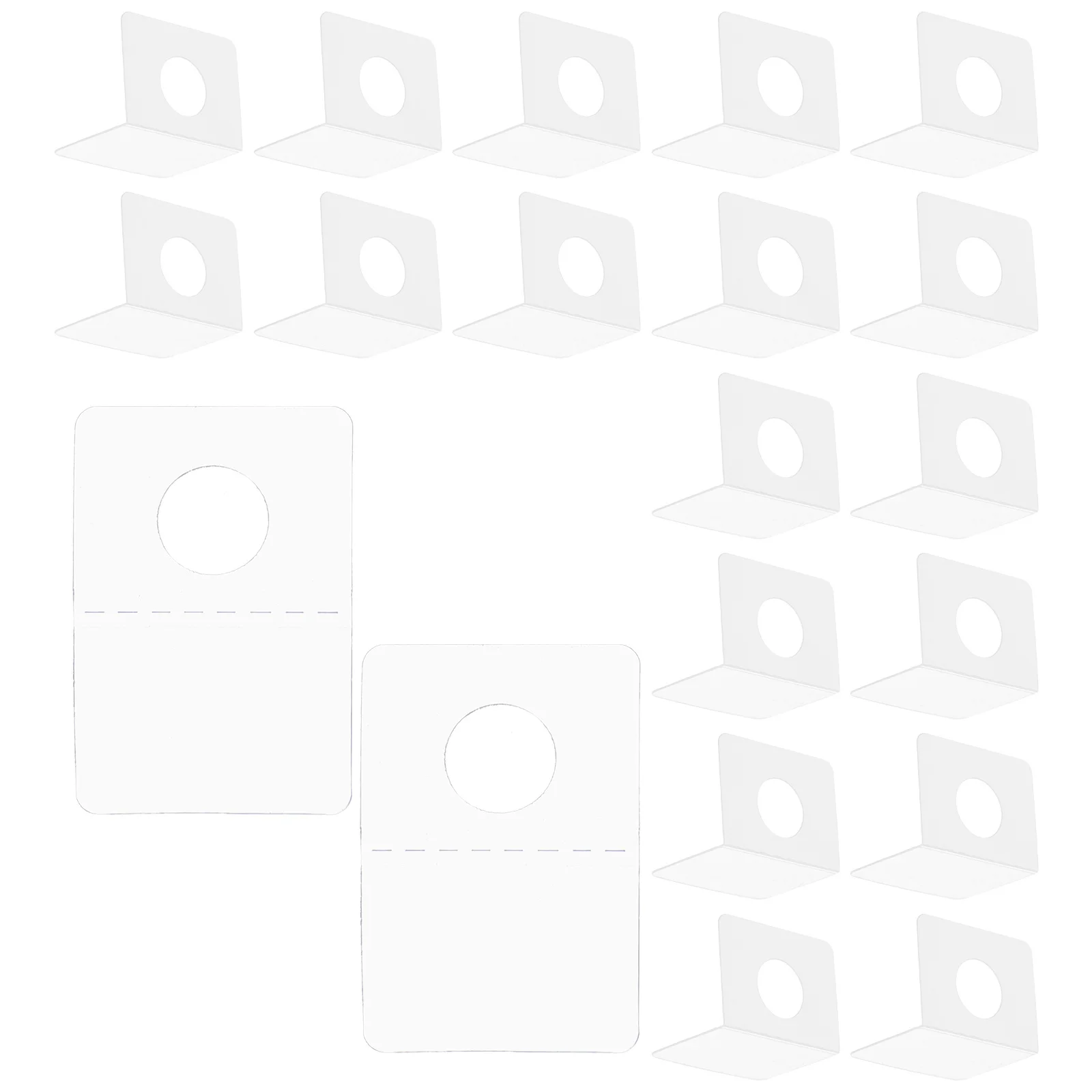 

500Pcs Clear Hanging Tabs PVC Self Adhesive Slot Hole for Retail Product Display Merchandise Adhesive Tabs Retail Display
