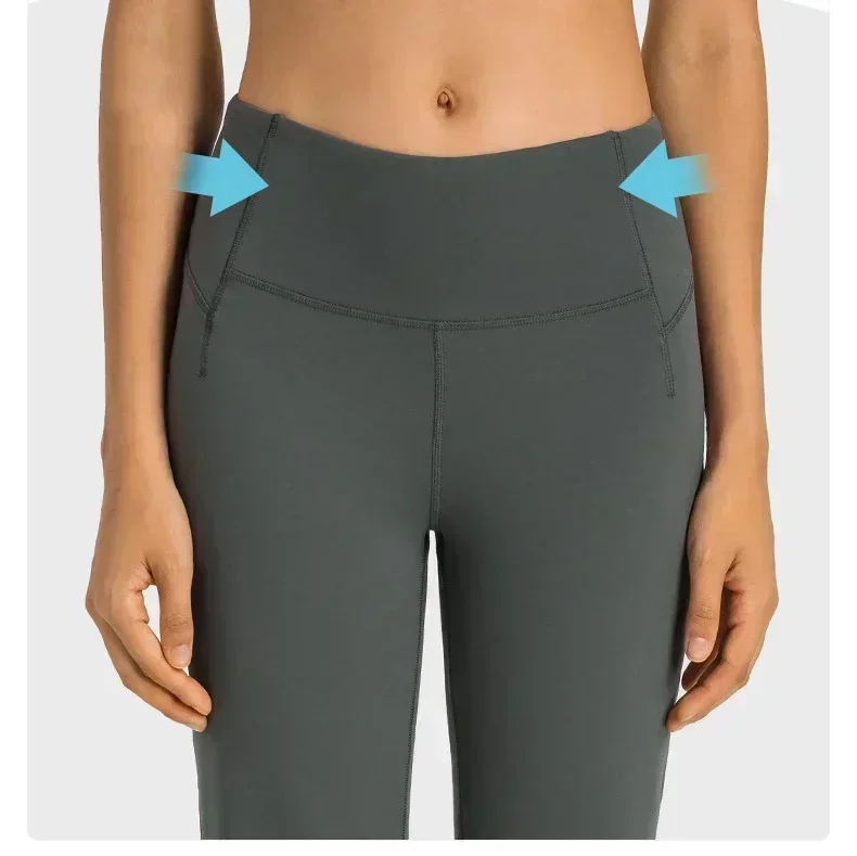 Lemon damskie spodnie sportowe z szerokimi nogawkami do jogi Zero Sense przyjazne dla skóry modne spodnie do tańca i fitnessu Casual Jogging spodnie Flare na siłownię