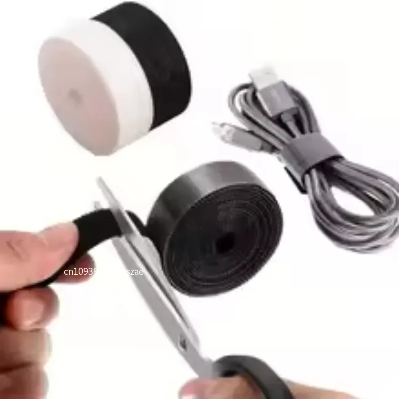 Cable Organizer Self Adhesive Fastener Tape Hook Loops Nylon Free Cut Ties Magic Tape Wire Organizer Earphone Cord Cable Ties view 3