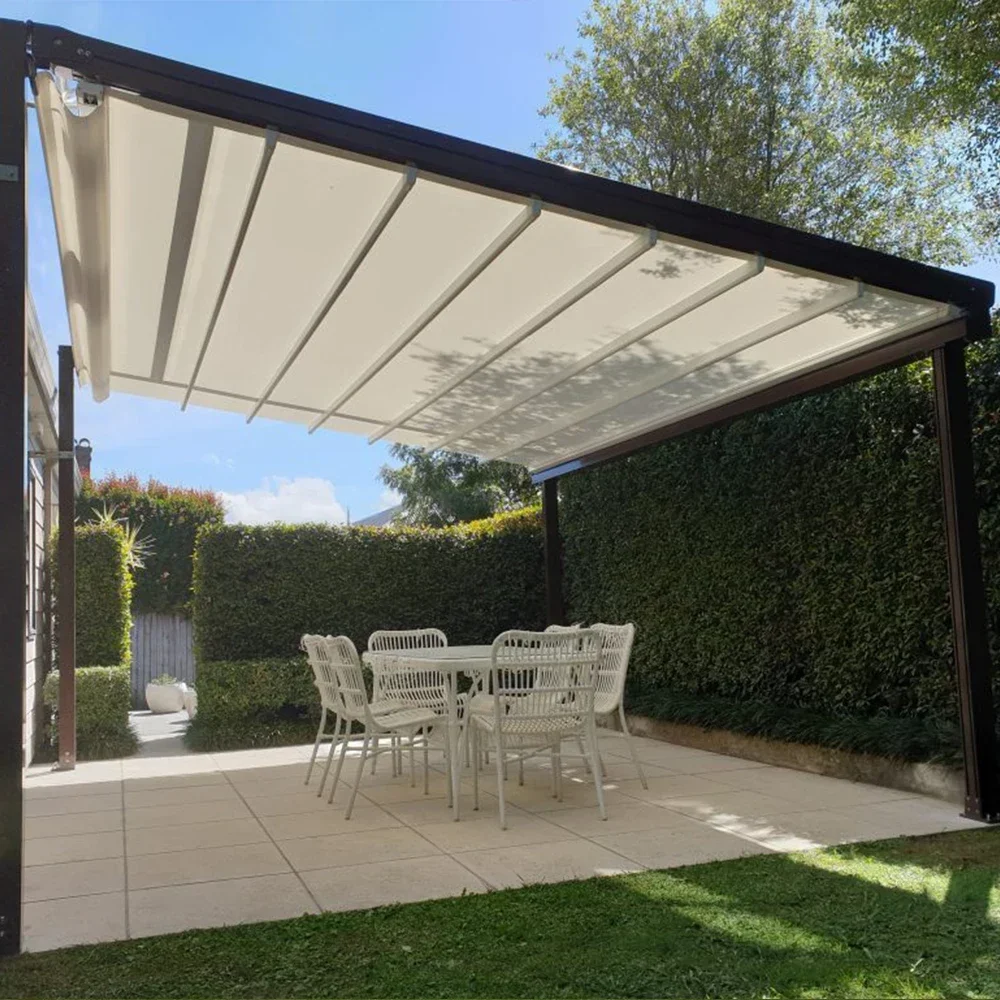 Automatic Retractable CANOPY for Roof Pergola, Electric Tent, Adjustable, Waterproof Awning, Custom, Outdoor