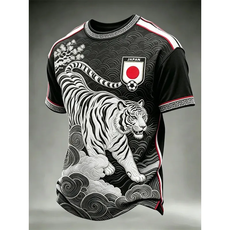 2026 New Japan Themed Traditional Dragon 3D Print Fan Jersey Unisex Quick Dry Soccer Fan Supporter Casual Gift Uniform