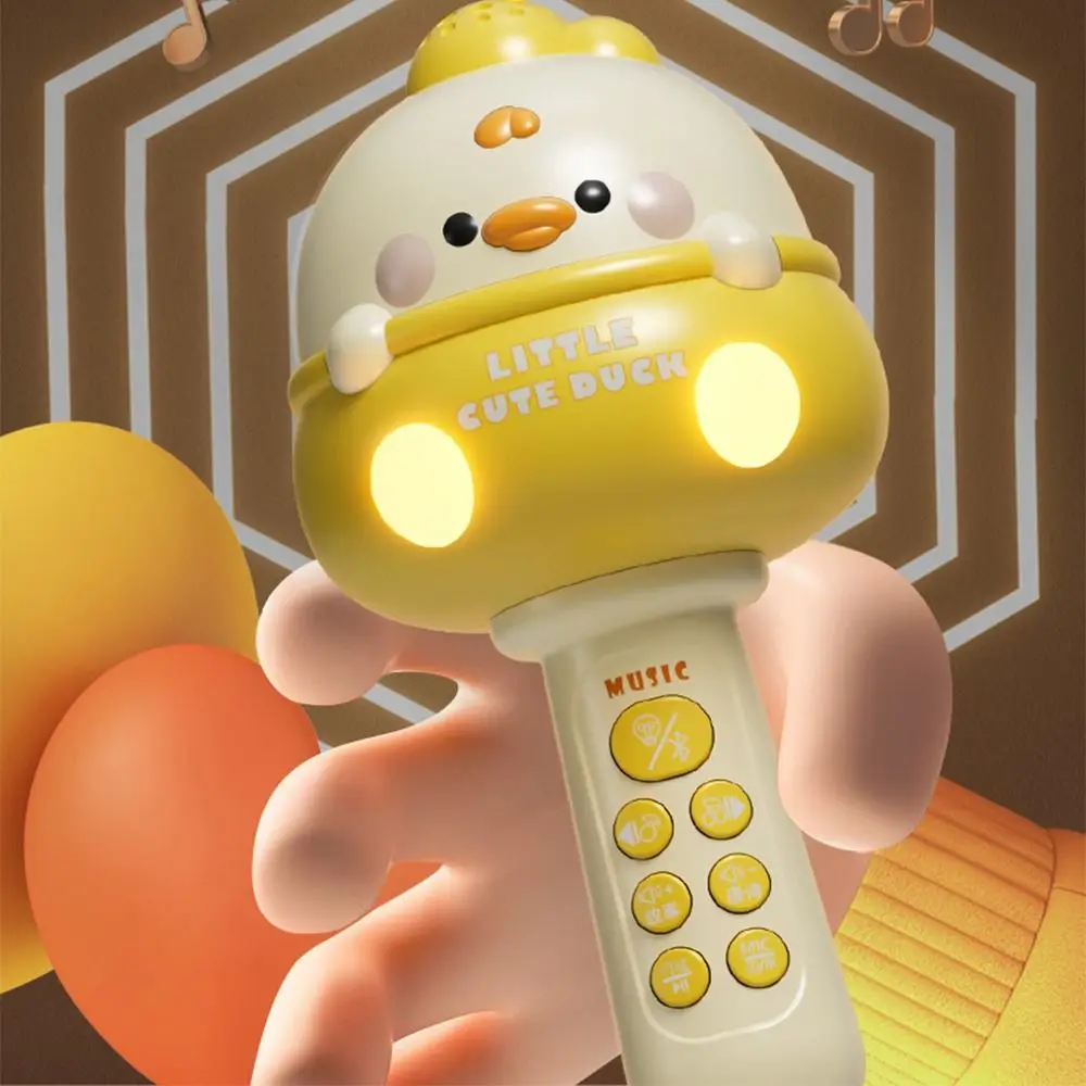 재미있는 귀여운 어린이 무선 마이크 음악 블루투스 만화 마이크 충전식 휴대용 뮤지컬 KTV 플레이어