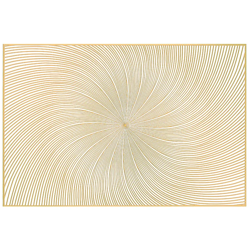 Rotating Line Pattern Placemat Hot Stamping PVC High-end Feel Light Luxury Coffee Tea Dining Table Decor Mat Waterproof Coaster
